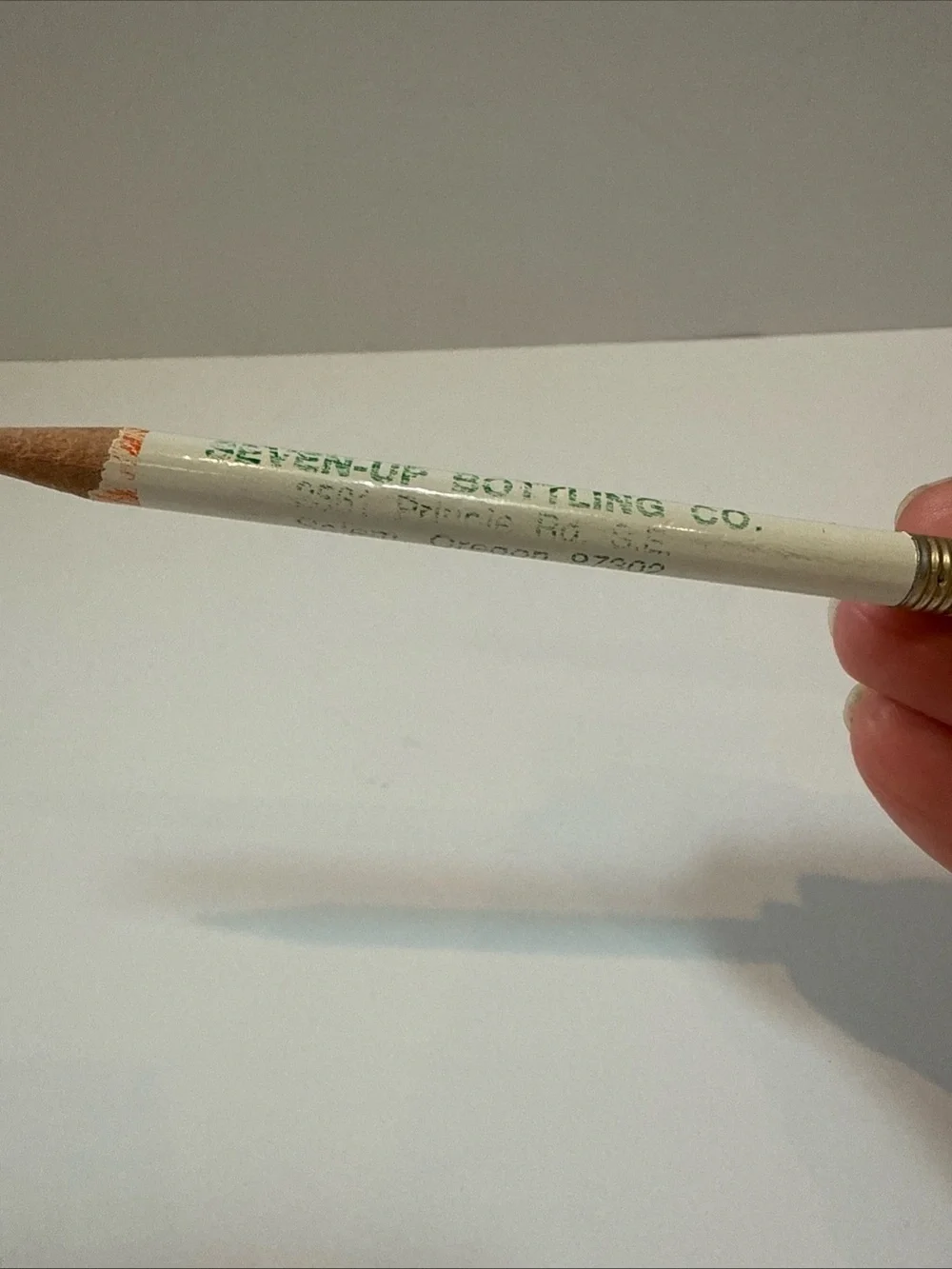 White Promotional Pencil for 7-up bottling Co Salem Oregon used